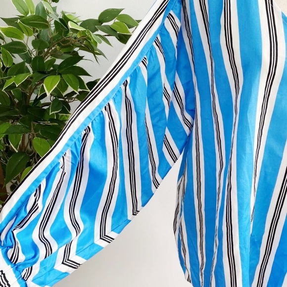 Country Road Women's Size 14 Blouse Top Blue White - Picture 3 of 8